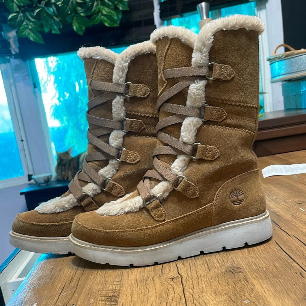 Timberland Tan Fur-Lined Boots
